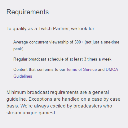 Twitch partner requirements