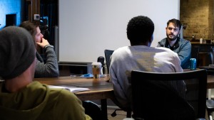 Co-founder Dan Trocchio in a meeting with Lightstream staff