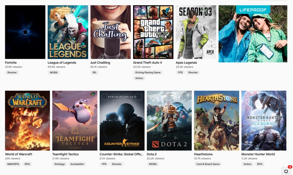 Fortnite is the #1 game on Twitch on Oct 14th 2019