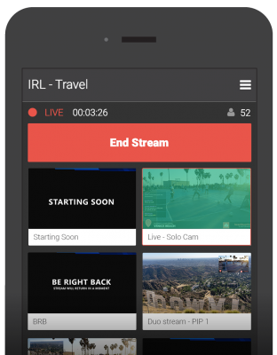 Remote directing an IRL stream from a mobile phone
